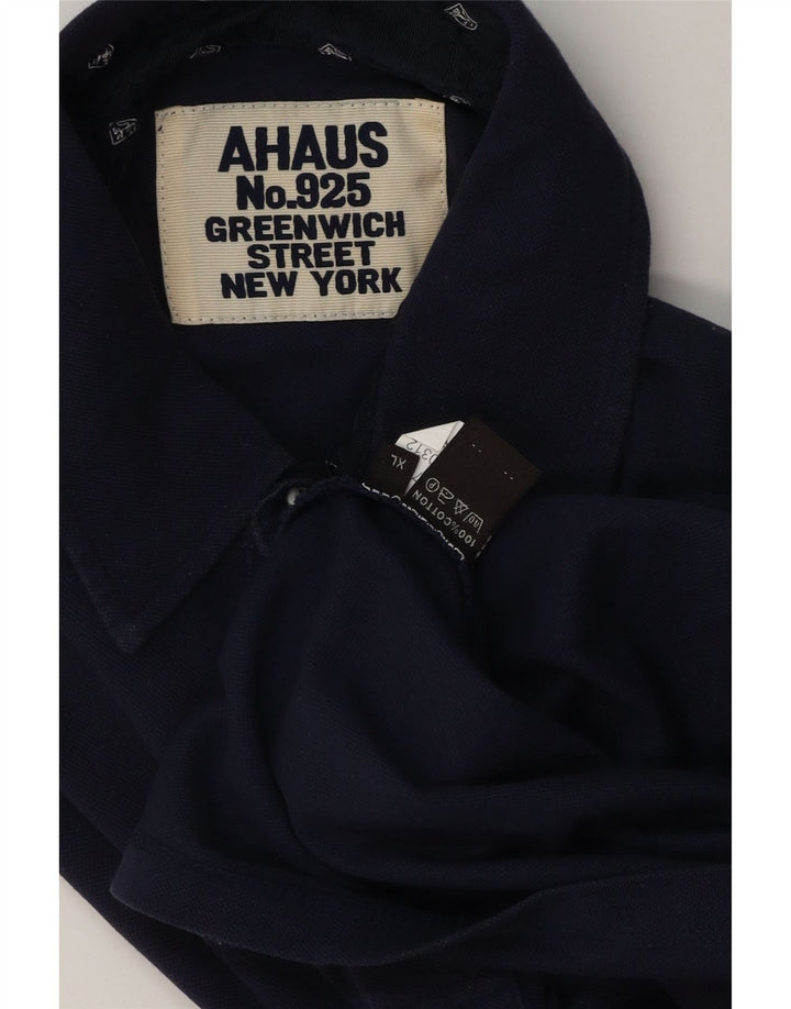 Ahaus Herren Poloshirt XL Marineblau Baumwolle