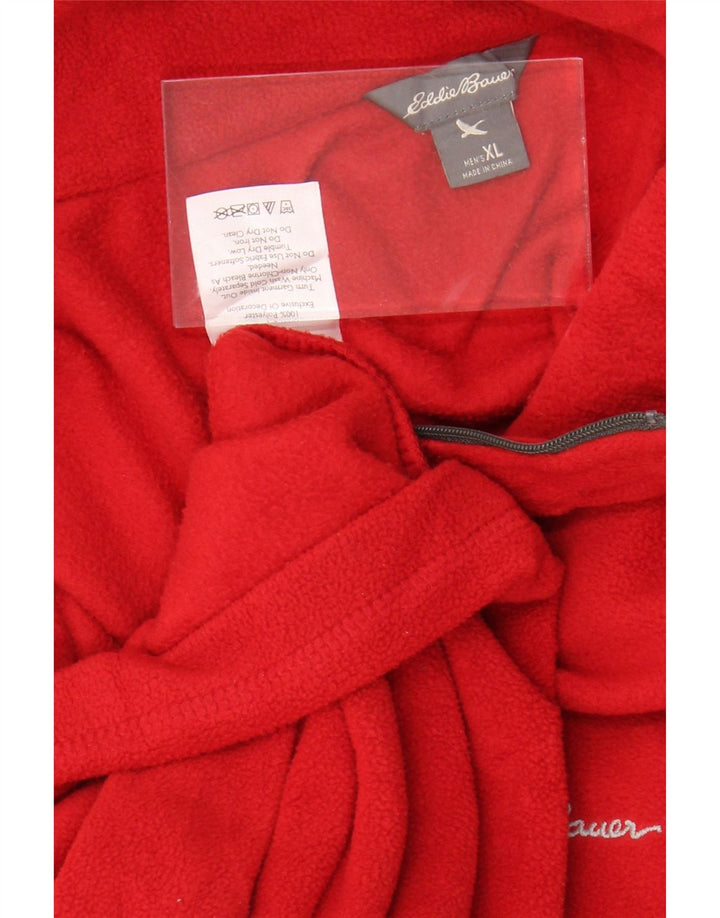 EDDIE BAUER Herren-Fleecepullover mit Reißverschluss, XL, rotes Polyester