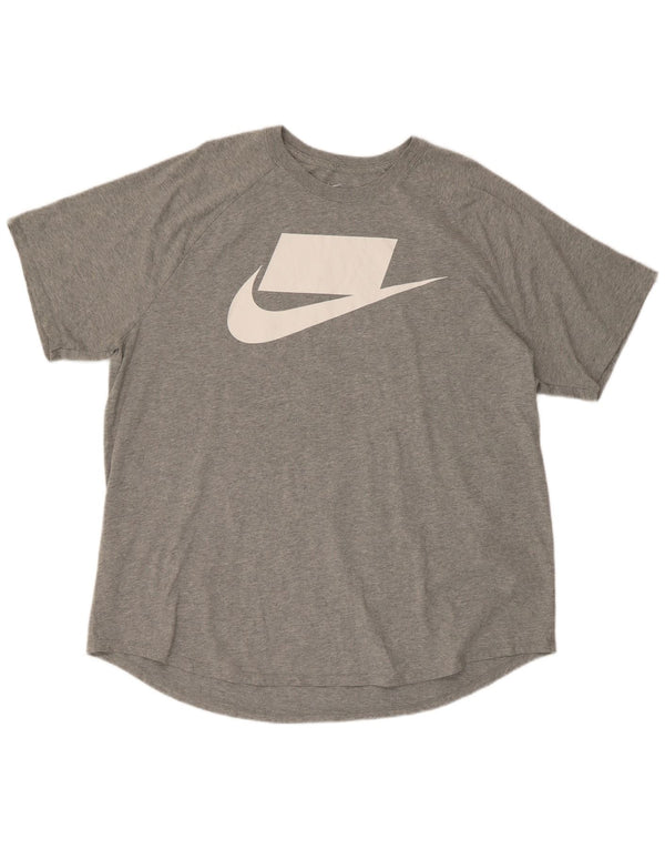 Nike Herren Kurzarm-T-Shirt mit normaler Grafik, 2XL, graue Baumwolle