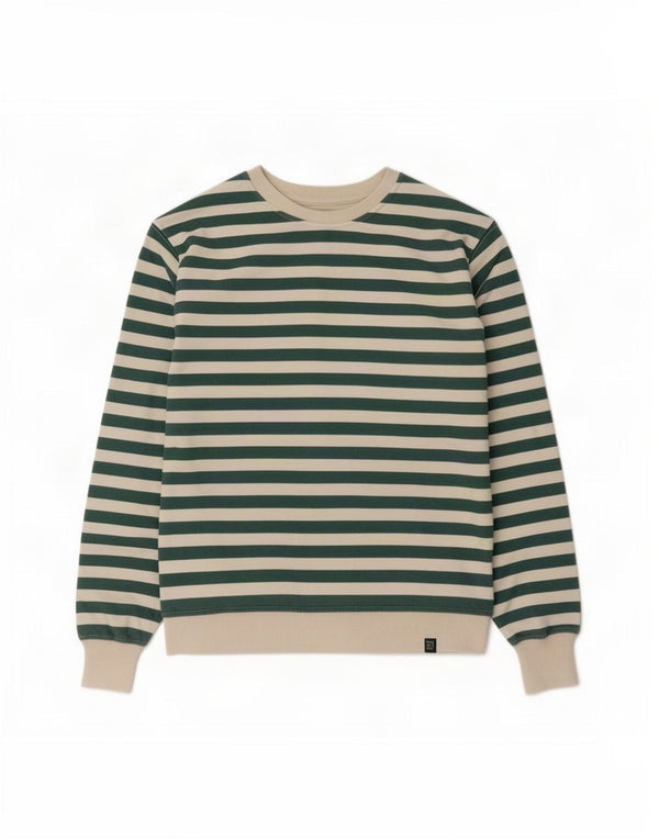 Zara Jungen-Sweatshirt-Pullover, 9–10 Jahre, grün gestreift