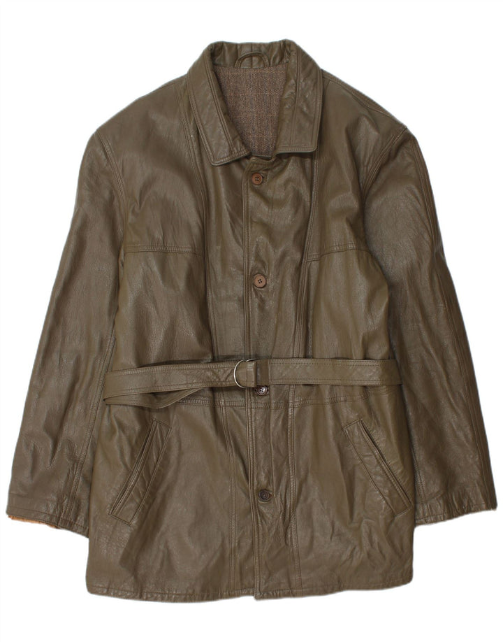 Vintage Herren Lederjacke UK 40 Großes Khaki-Leder