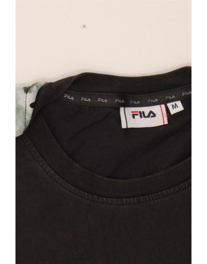 FILA Mens Graphic T-Shirt Top Medium Black Colourblock Vintage Fila and Second-Hand Fila from Messina Hembry 