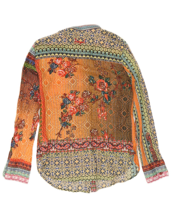 Desigual Damen Hemdbluse UK 14 Große mehrfarbige geometrische Baumwolle