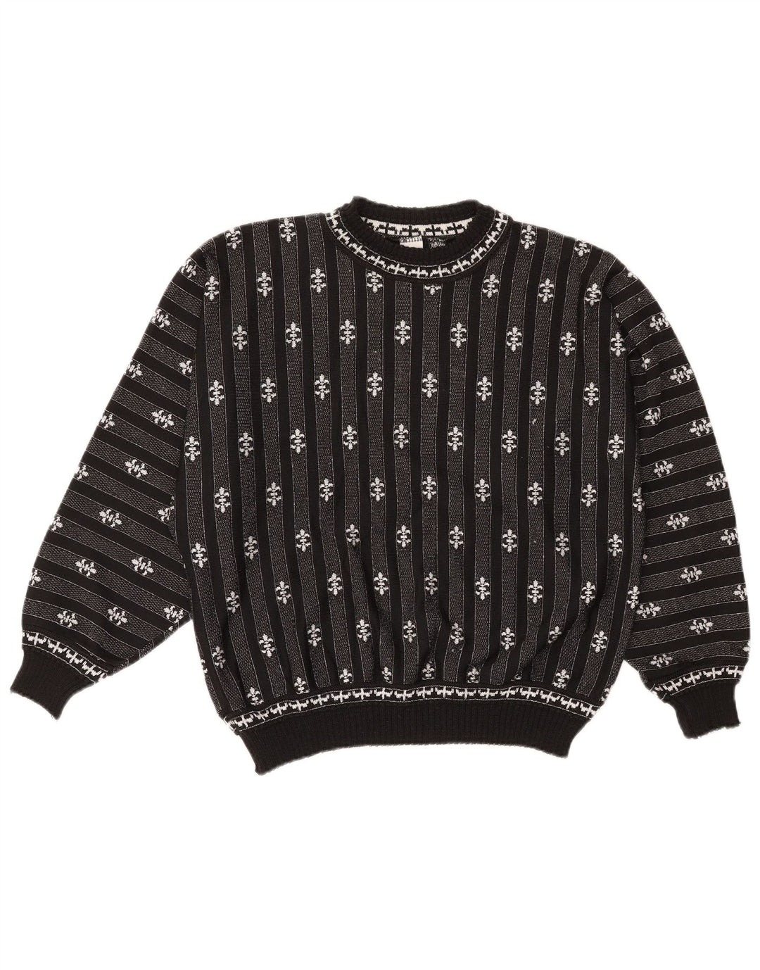 C & A Damen-Pullover, übergroß, Rundhalsausschnitt, Gr. 14, mittelschwarz gestreift