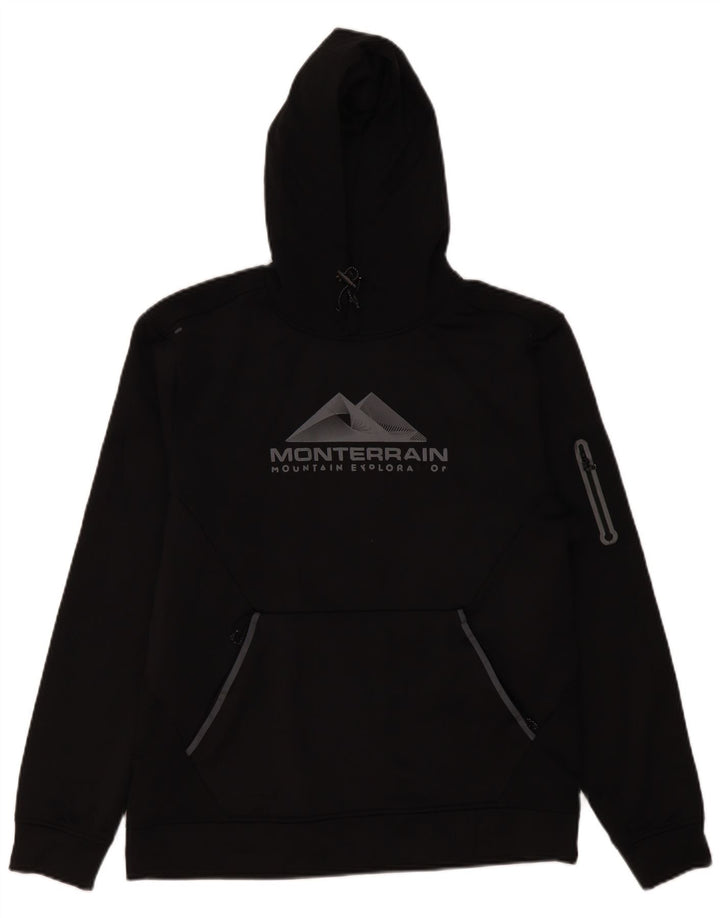 Monterrain Herren-Kapuzenpullover mit Grafik, Größe L, Schwarz