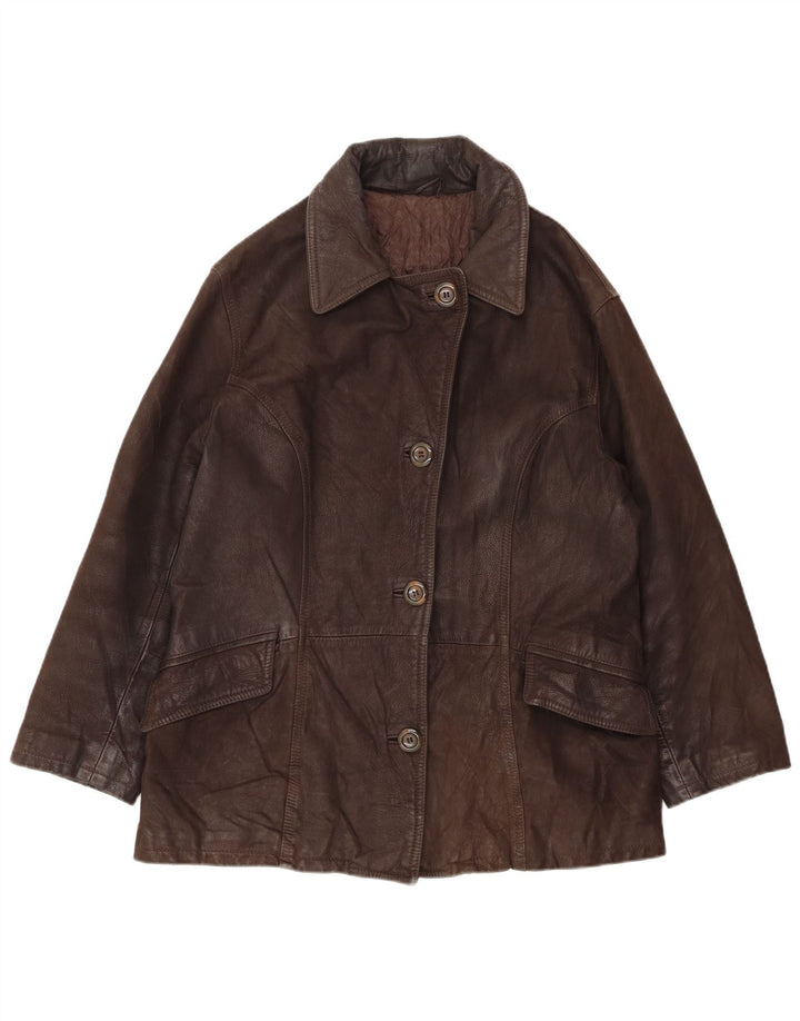 RELISH Damen Lederjacke IT 46 Großes braunes Leder