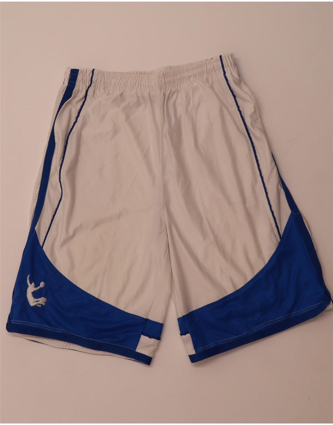 STEVE & BARYY'S Herren-Sportshorts, groß, weißes Farbblock-Polyester