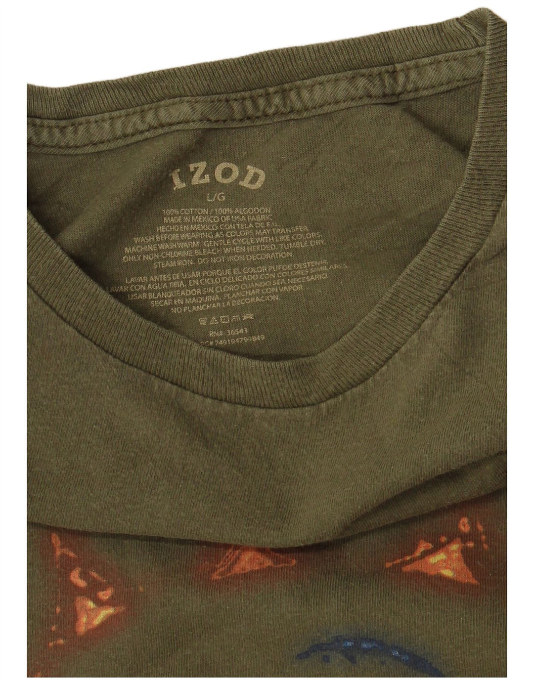 Izod Herren-T-Shirt mit Grafik, groß, Khaki, Baumwolle