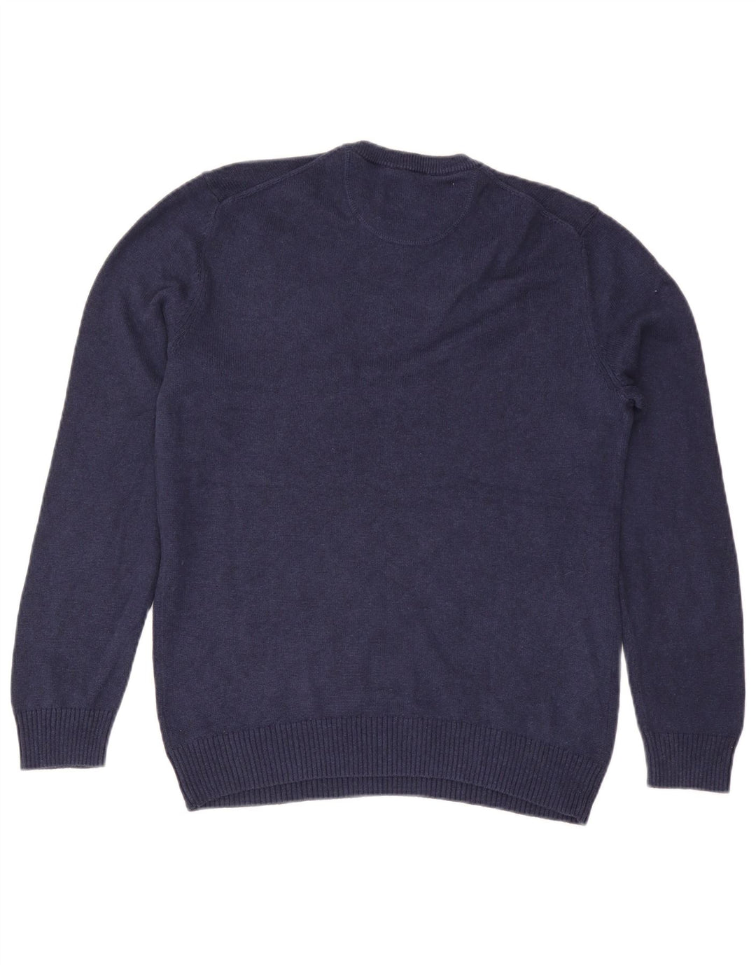 White Stuff Herren-Pullover mit V-Ausschnitt aus mittelblauer Baumwolle