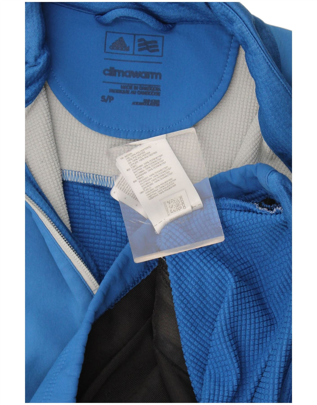 Adidas Herren Climawarm Zip Neck Sweatshirt Pullover Small Blau Polyester
