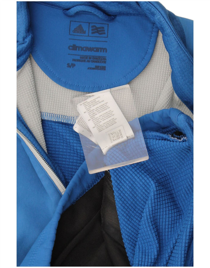 Adidas Herren Climawarm Zip Neck Sweatshirt Pullover Small Blau Polyester