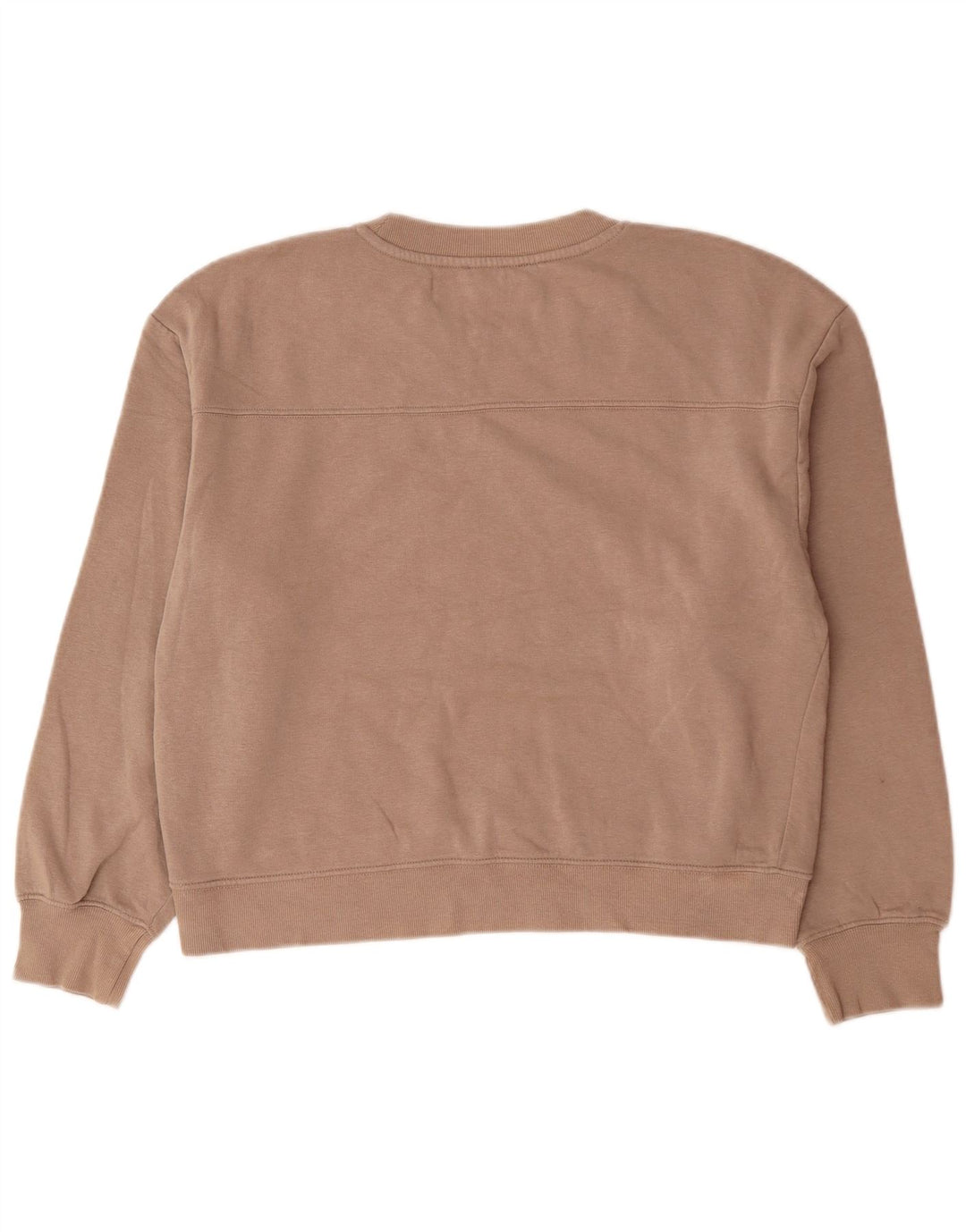 Zara Damen Sweatshirt-Pullover UK 16 Large Beige Baumwolle
