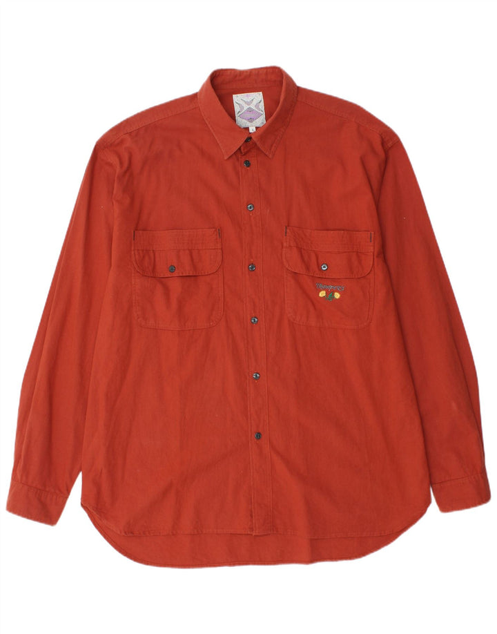 VINTAGE Herrenhemd groß rot