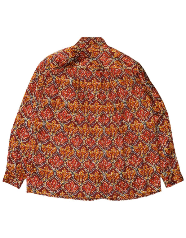 Vintage Damen Hemdbluse UK 18 XL Burgunder Seide