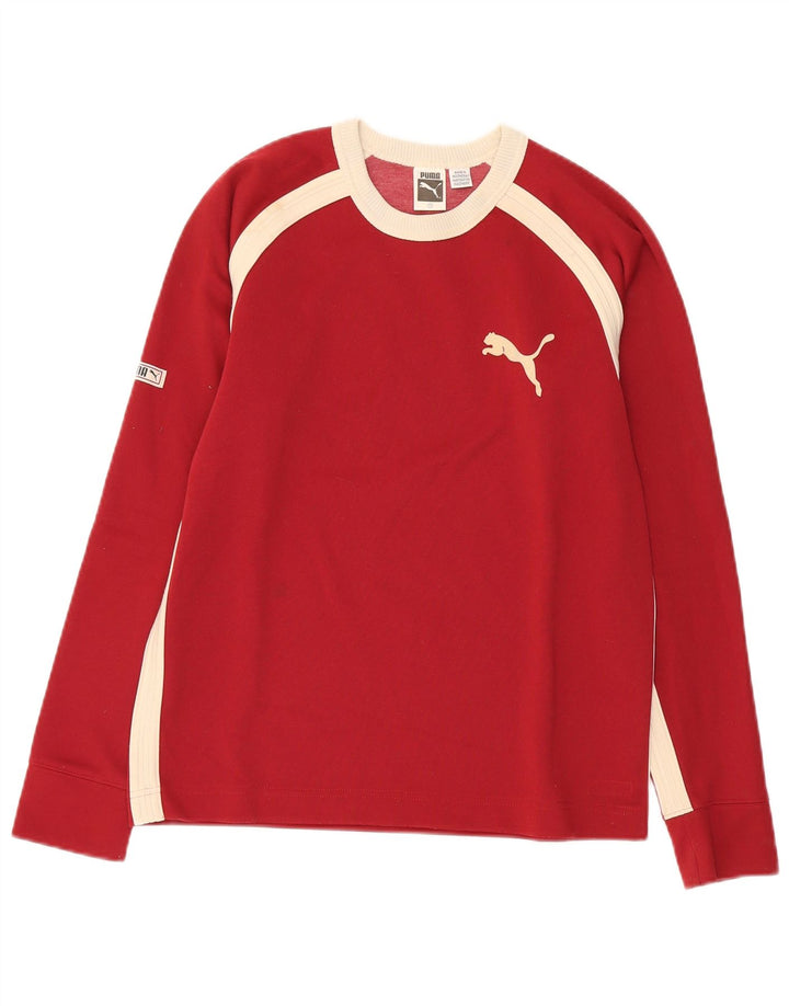 PUMA Herren-Oberteil, langärmelig, klein, rot, Farbblock-Polyester