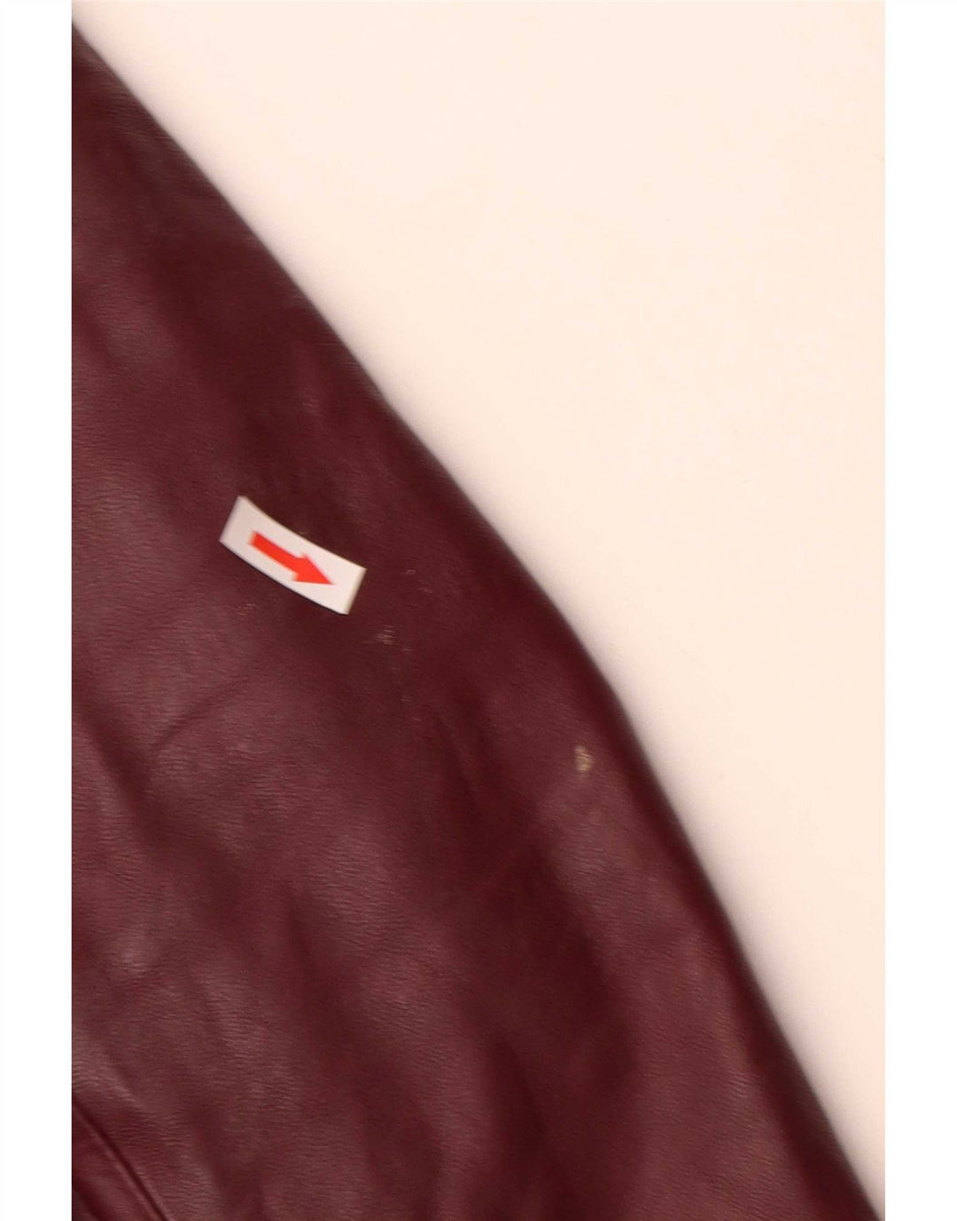 Vintage Damen 4 Knopf Leder Blazer Jacke UK 10 Small Burgund