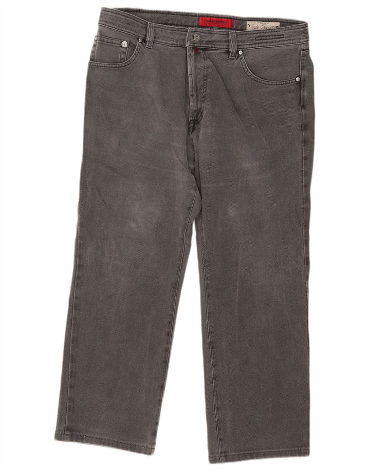 Pierre Cardin Herren Straight Jeans W38 L27 Graue Baumwolle