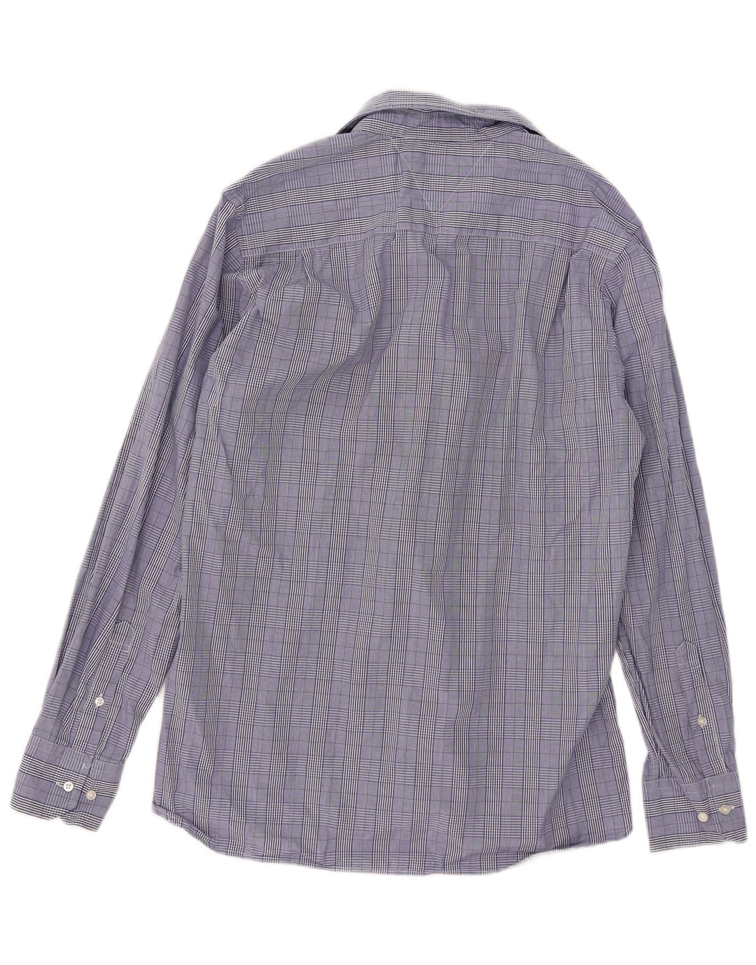 Tommy Hilfiger Herren-Hemd mit individueller Passform, Größe 15 1/2 16, mittelblau kariert