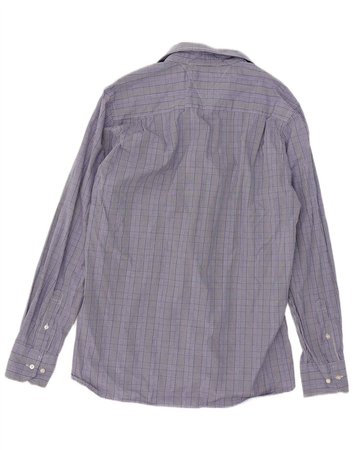 Tommy Hilfiger Herren-Hemd mit individueller Passform, Größe 15 1/2 16, mittelblau kariert