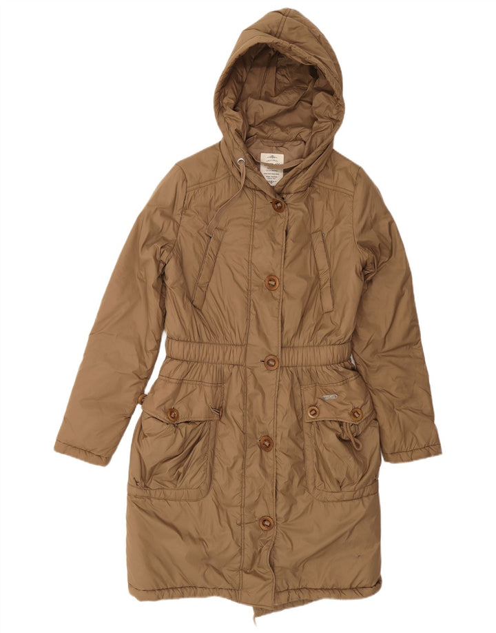 Replay Damen-Parka in Übergröße mit Kapuze, UK 10, Größe S, Braun, Polyamid