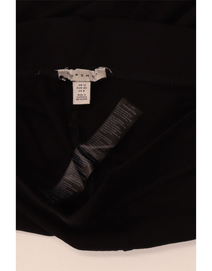 Topshop Damen Capri-Leggings UK 12 Mittelschwarze Viskose