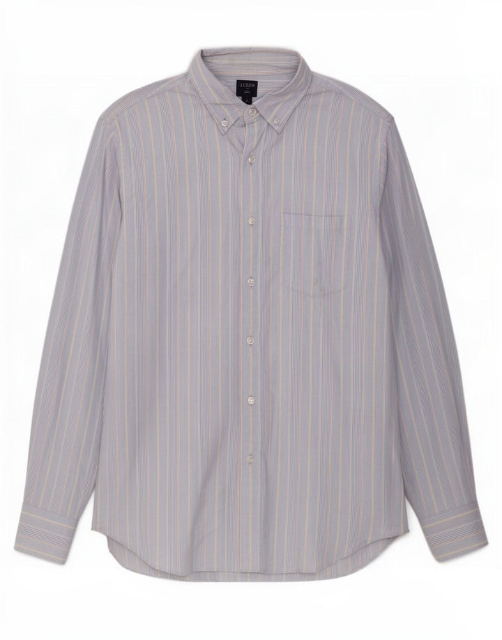 J. Crew Herrenhemd aus mittelblauer Nadelstreifen-Baumwolle