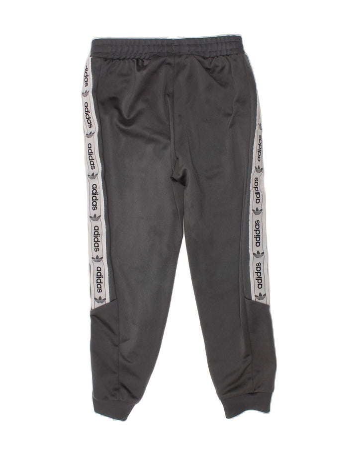 ADIDAS Boys Graphic Tracksuit Trousers Joggers 7-8 Years  Grey Polyester Vintage Adidas and Second-Hand Adidas from Messina Hembry 