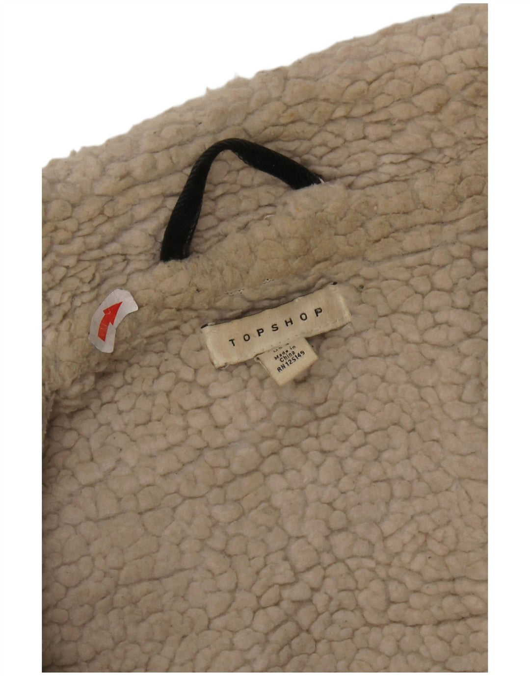 Topshop Damen-Oversize-Sherpa-Jeansjacke, Größe S, Schwarz, Klassisch