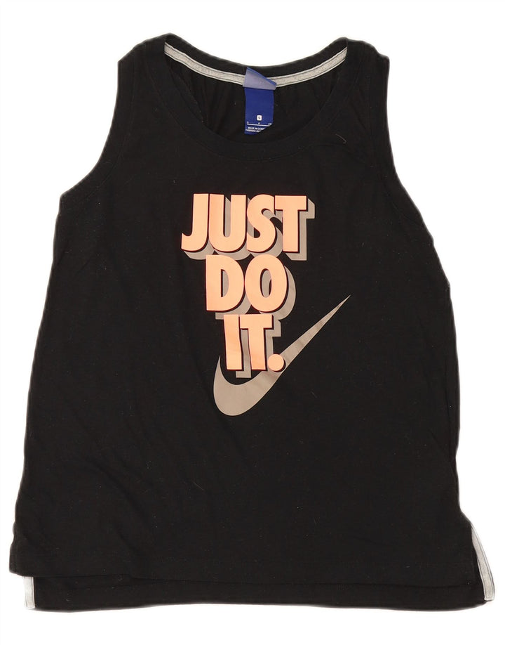 Nike Womens Graphic Vest Top UK 10 Small Schwarz Polyester