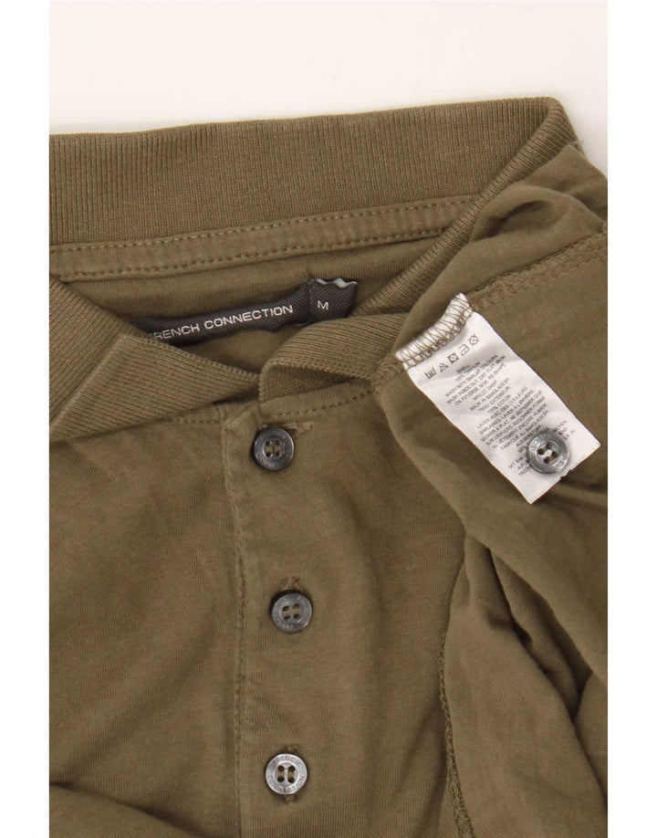 French Connection Herren-Poloshirt mit normaler Passform, langärmelig, Mittelkhaki