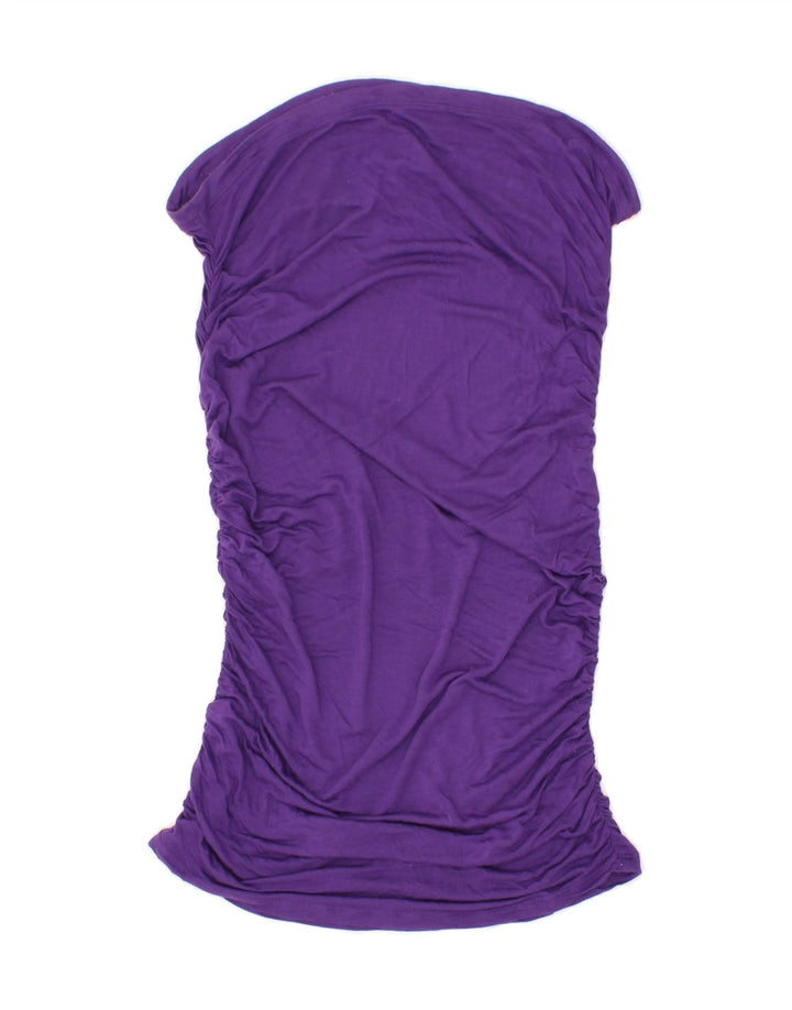 STEFANEL Womens Off Shoulder Strapless Dress UK 12 Medium Purple Vintage Stefanel and Second-Hand Stefanel from Messina Hembry 