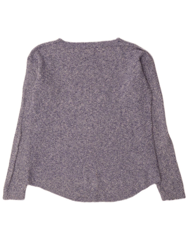 Fat Face Damen-Pullover, übergroß, U-Boot-Ausschnitt, Gr. 10, Größe S, Blau, Baumwolle