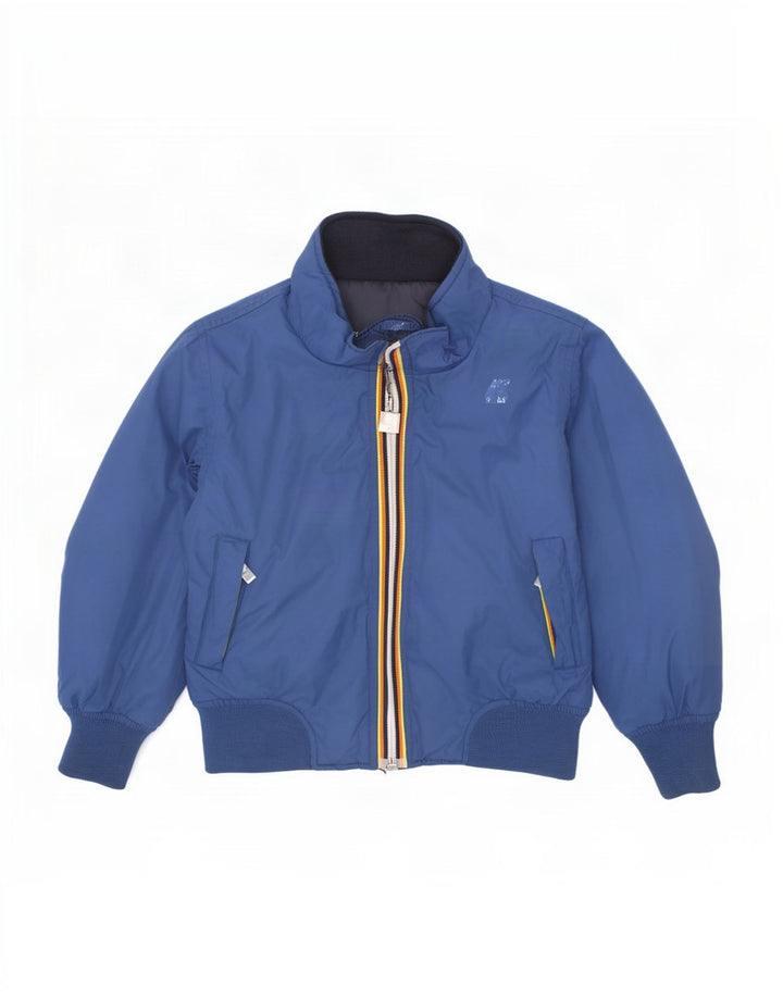 K-Way Wendbare wattierte Jacke für Jungen, 2–3 Jahre, blaues Polyamid