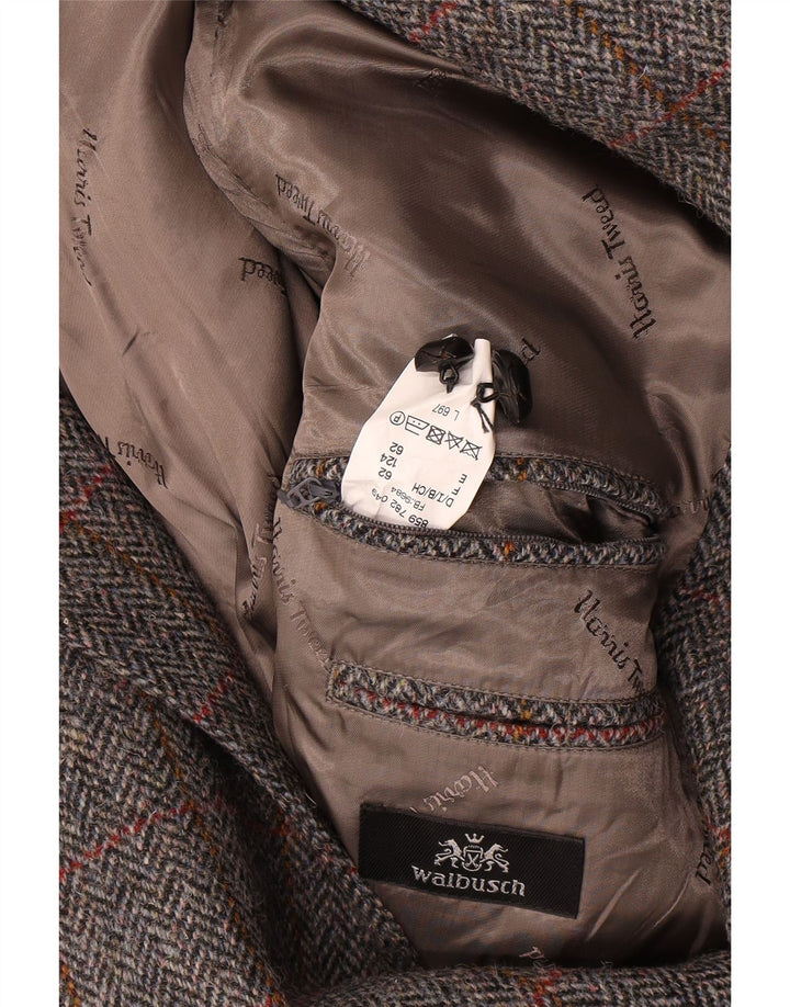 Walbusch Herren-Blazer mit 2 Knöpfen, UK 44, 2XL, grau karierte Wolle