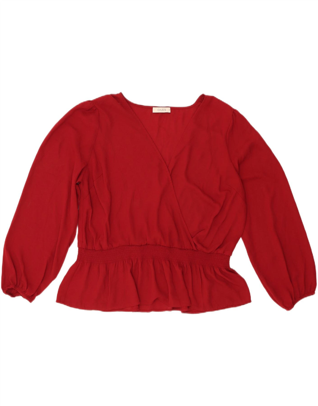 Oasis Langarm-Blusenoberteil für Damen, UK 22 3XL, Burgunderrot, Polyester