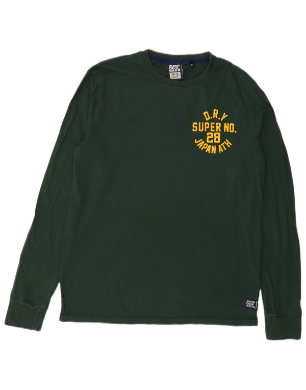 Superdry Herren Graphic Top Langarm XL Grün Baumwolle