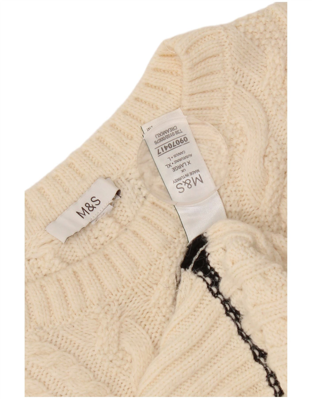 Marks & Spencer Damen-Pullover, übergroß, Rundhalsausschnitt, Gr. 18, XL, Weiß