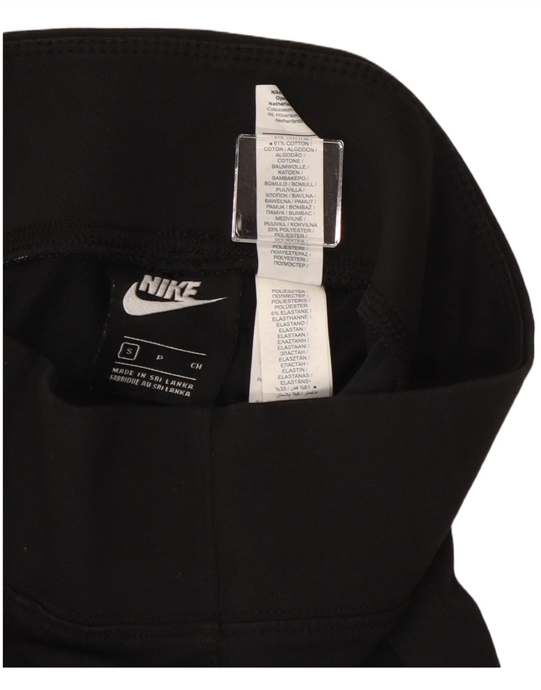 Nike Damen Crop Leggings UK 8 Small Schwarz Baumwolle