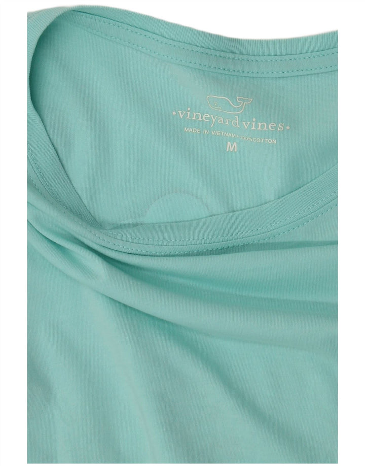 Vineyard Vines Womens Graphic Top Langarm UK 14 Mittelblaue Baumwolle