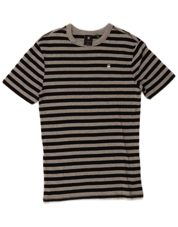 G-STAR Herren T-Shirt Top Small Schwarz gestreift aus Baumwolle