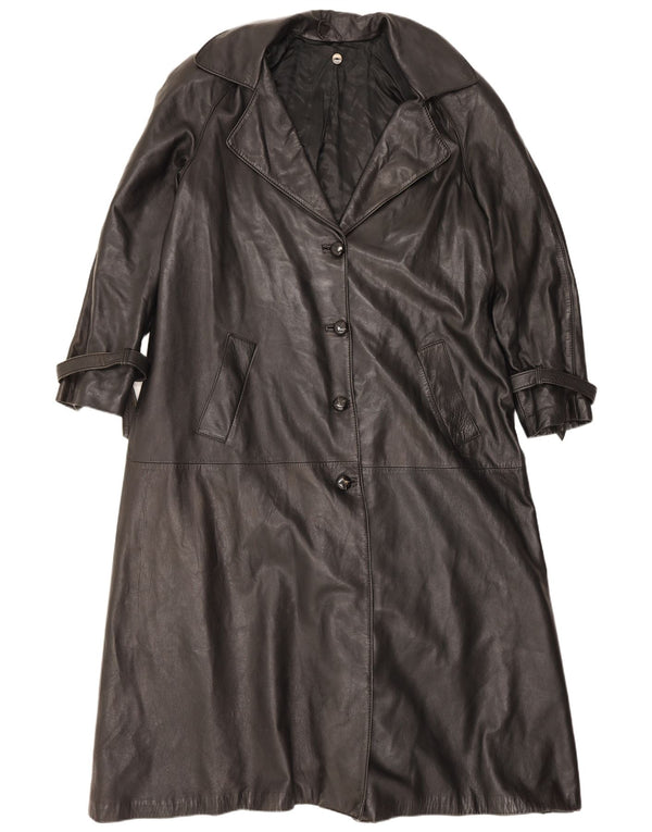 Sacip Damen Ledermantel IT 42 Medium Schwarz