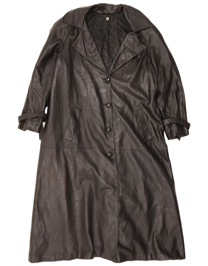 Sacip Damen Ledermantel IT 42 Medium Schwarz
