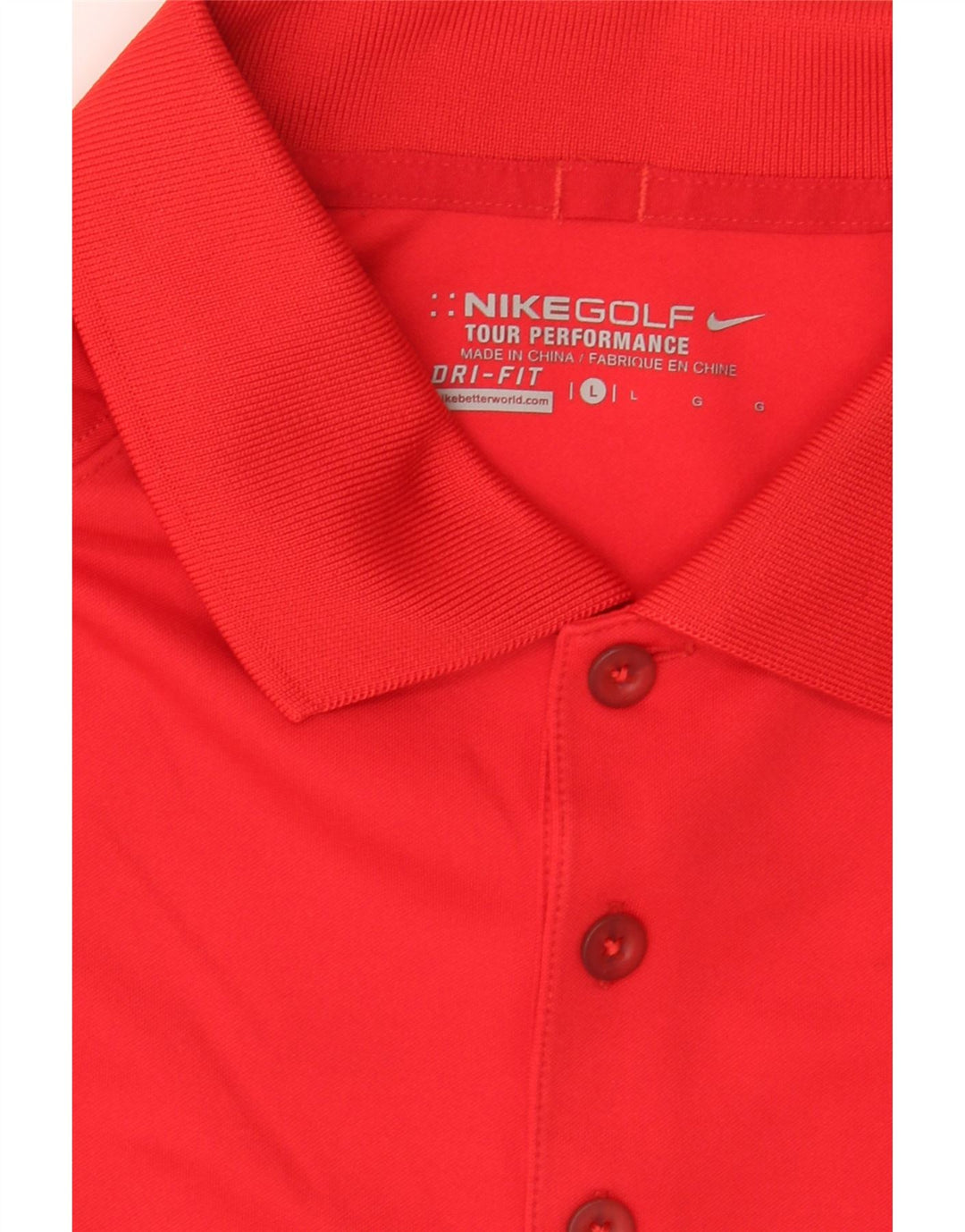 NIKE Mens Dri Fit Polo Shirt Large Red Polyester Vintage Nike and Second-Hand Nike from Messina Hembry 