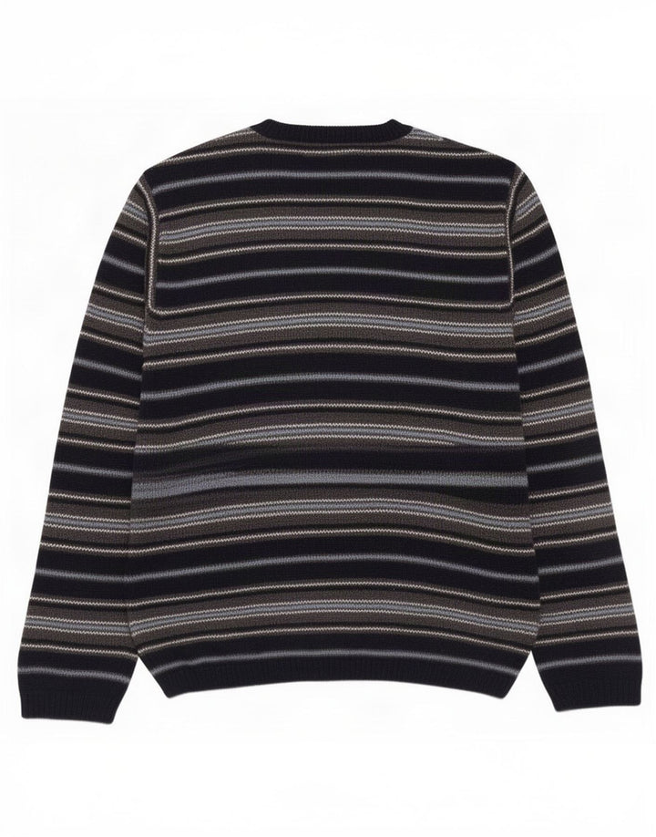 Nautica Herren-Pullover mit Rundhalsausschnitt, mittelgroß, marineblau, gestreift, Baumwolle