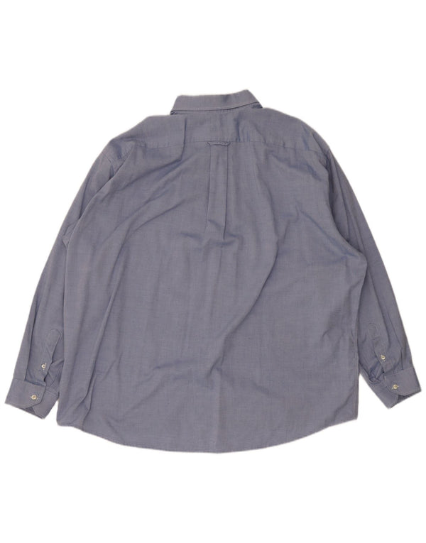 Lacoste Herrenhemd Größe 45 XL Blaue Baumwolle
