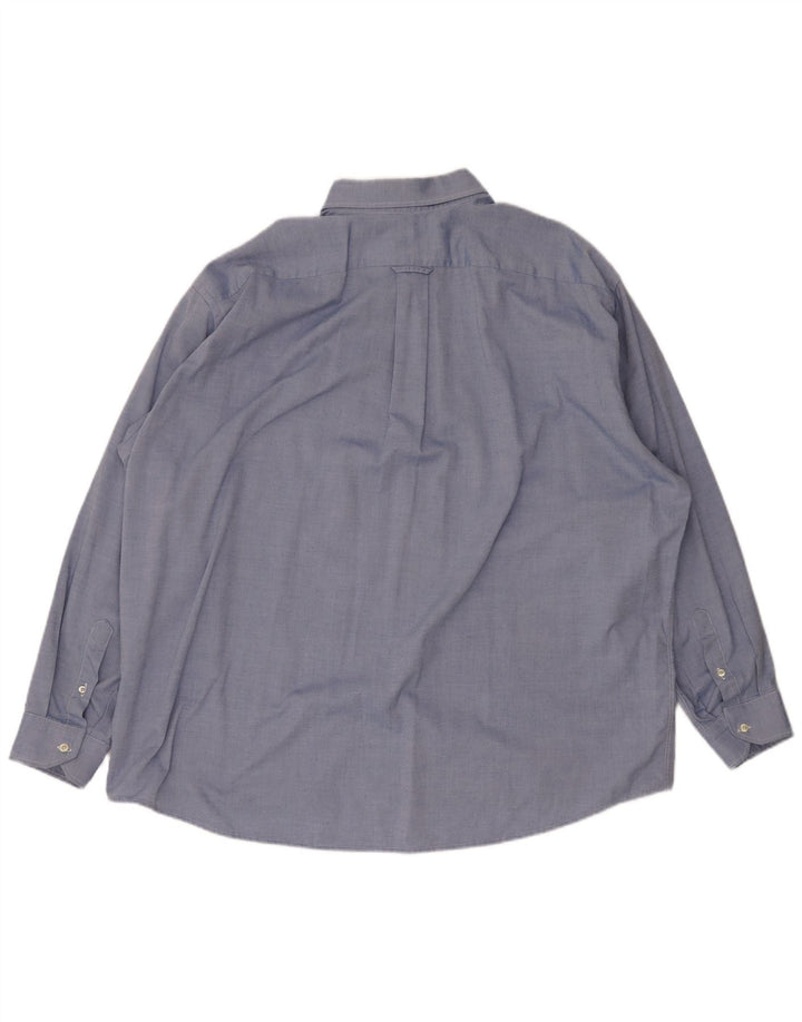 Lacoste Herrenhemd Größe 45 XL Blaue Baumwolle