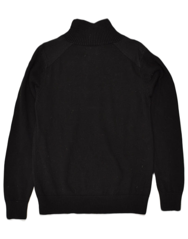 JACK & JONES Mens Button Neck Jumper Sweater Small Black Cotton | Vintage Jack & Jones | Thrift | Second-Hand Jack & Jones | Used Clothing | Messina Hembry 