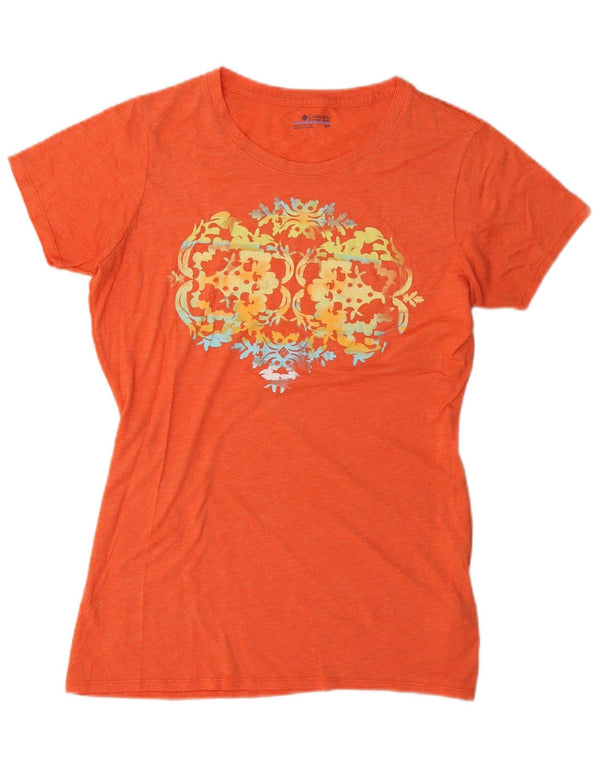 Columbia Grafik-T-Shirt für Damen, UK 10, Größe S, Orange, Paisley-Baumwolle