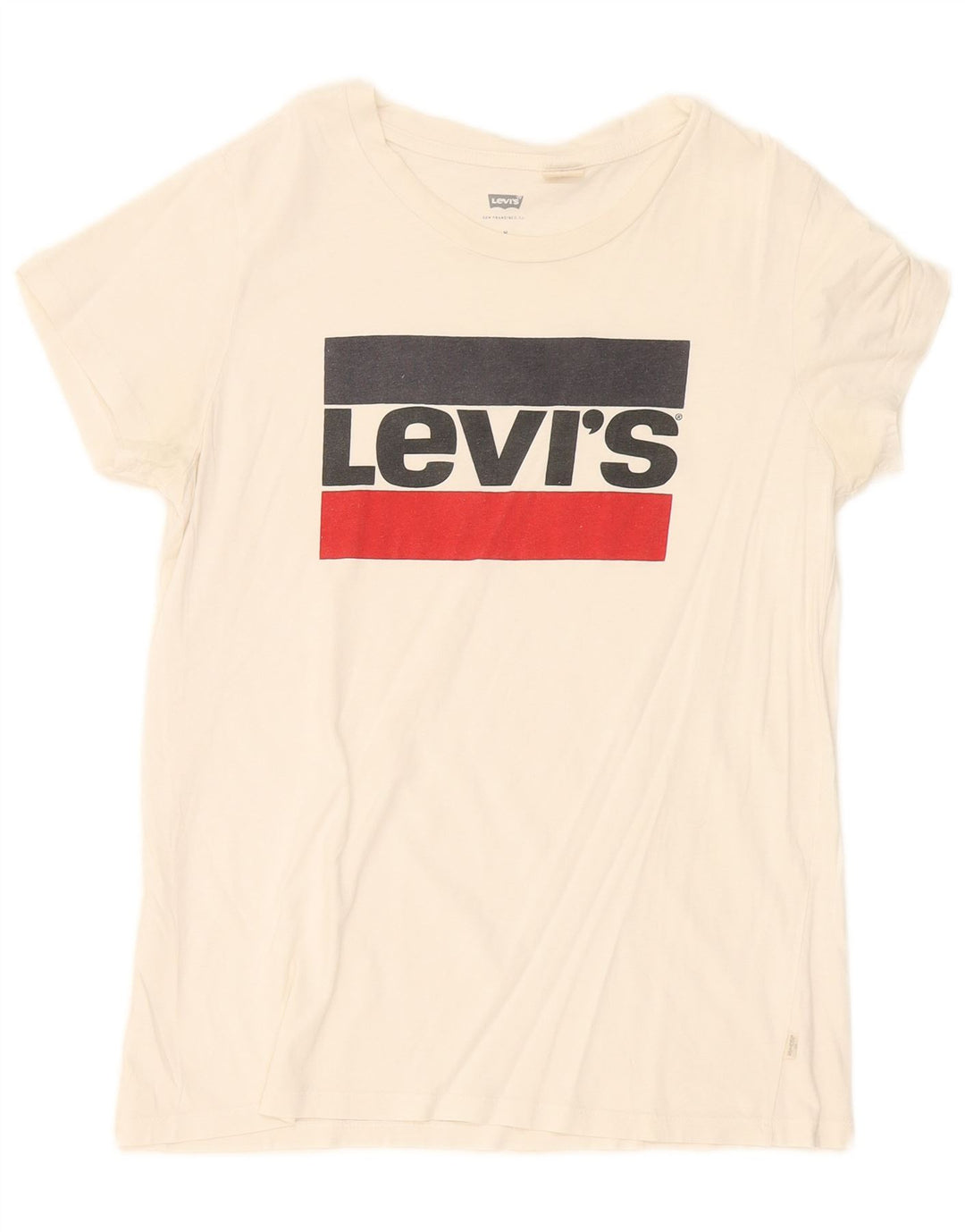 Levi's Damen Grafik-T-Shirt-Oberteil UK 12 Mittelweiß