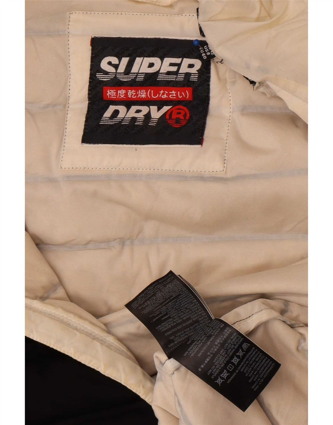 Superdry Wattierte Damenjacke mit Kapuze, UK 12, Mittelschwarz, Polyester